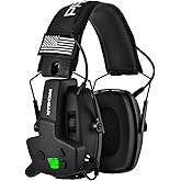 PROHEAR Tactical Electronic Shooting Earmuffs with 4X Sound Amplification – Ear Protection & Walkie Talkie Set for Hunting, Shooting Range & Tactical Communication – Black