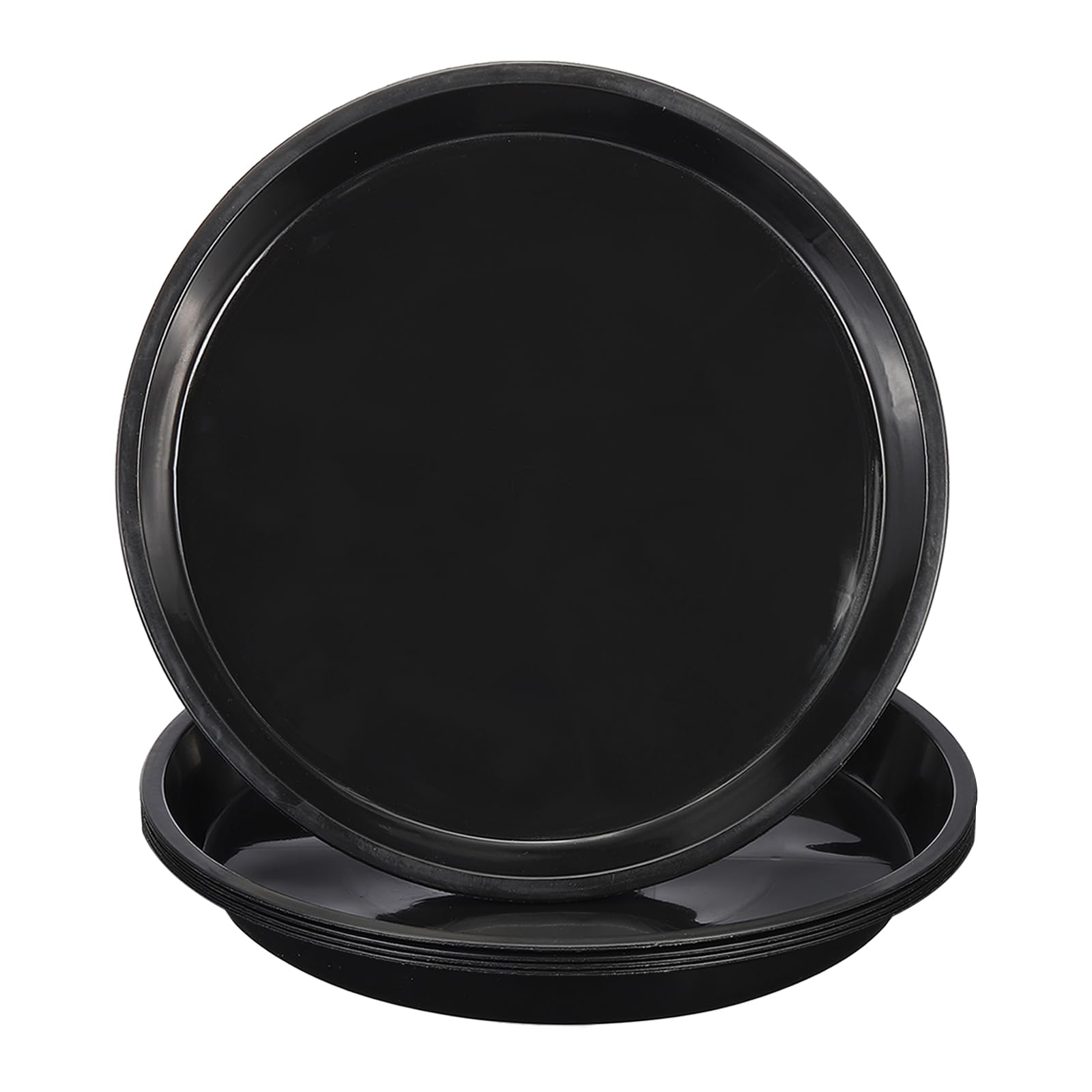 PATIKIL 5 Pack Plastic Plant Saucer, 18 Inch/46cm Plant Tray for Pots Round Plant Dish Plant Drip Trays Water Tray for Indoors Outdoors Garden, Black
