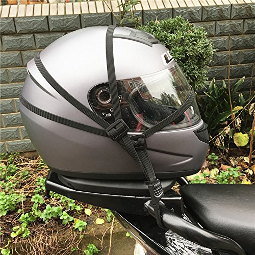 Oda Motorcycle Strength Retractable Helmet Luggage Fixed Elastic Rope Strap with 2 Hooks Motorcycle Helmet Net String Elastic Motorcycle Luggage String Bag Bike Tying Up Hook Strap