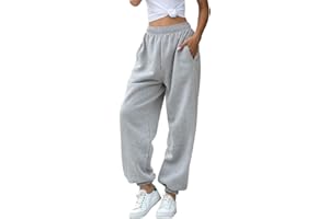 HeSaYep Women's High Waisted Sweatpants Workout Active Joggers Pants Baggy Lounge Bottoms