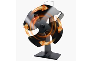 Tomersun 4 Blades Heat Powered Stove Fireplace Fan for Home Wood Log Burning Fireplace Circulating Warm Air Saving Fuel Efficiently