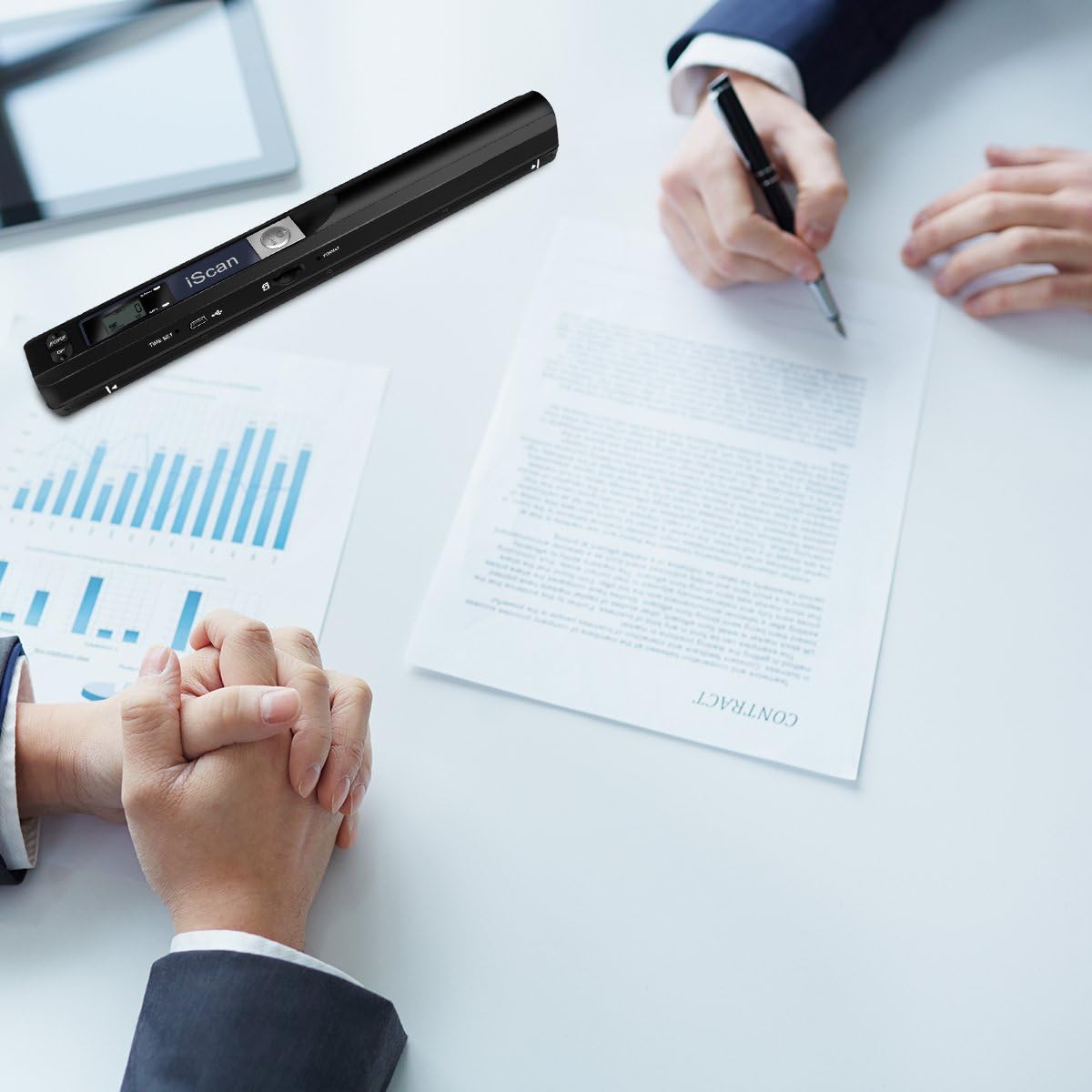 Portable Handheld Scanner, Moontie Document Wand Scanner Handheld for Business Photo Picture Receipts Books JPG/PDF Format Selection Micro SD Card Hand Scanner-B: Electronics