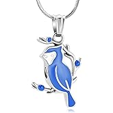 Minicremation Red Cardinal Urn Necklace for Ashes Cremation Jewelry for Ash for Women Men Keepsake Memorial Pendant Jewelry Ashes for Human/Pet