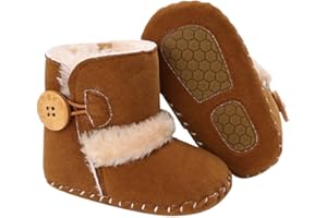 Jonbaem Newborn Baby Boys Girls Snow Winter Boots Infant Toddler Soft Sole Winter Warm Crib Booties Shoes