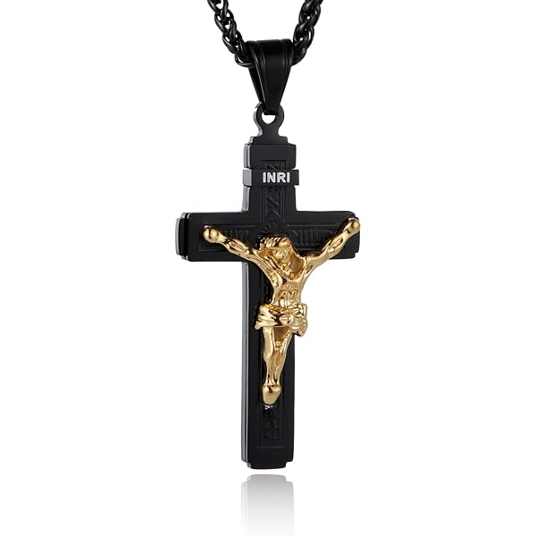 Silver Toned Glow In The Dark Cross Crucifix Pendant – Fleur De Lis Design