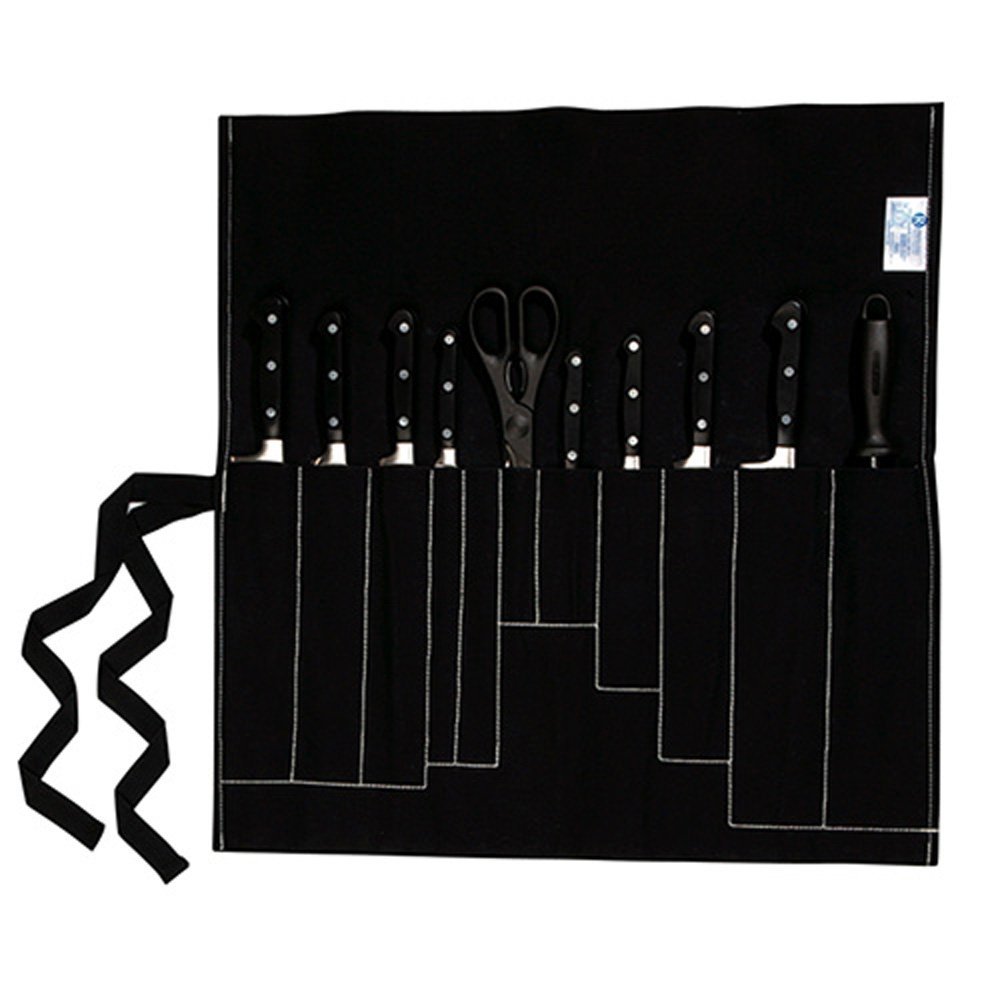 Farringdon 11 Pocket Knife Roll/Wallet Black