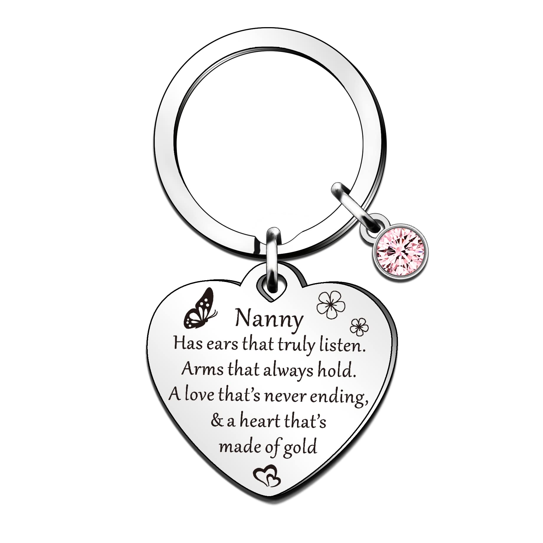 QMVMV Nanny Gifts Nanny Keyring from Grandchildren Christmas Birthday Thanksgiving Mother's Day Grandma Grandmother Keychain Present