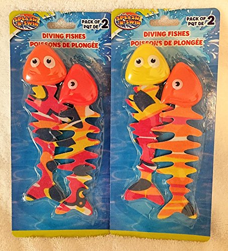 (2 Pack) Splash N Swim Diving Fishes (4 Piece Kit, Kits May Vary in Color)