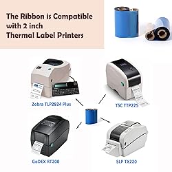 (4 Rolls) 2.24" x 244' Premium Resin Ribbon, 57mm x