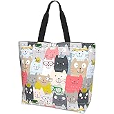 AZJOYLIFE Tote Bag for Women Large Beach Bag Reusable Grocery Bags Handbag for Travel Shopping