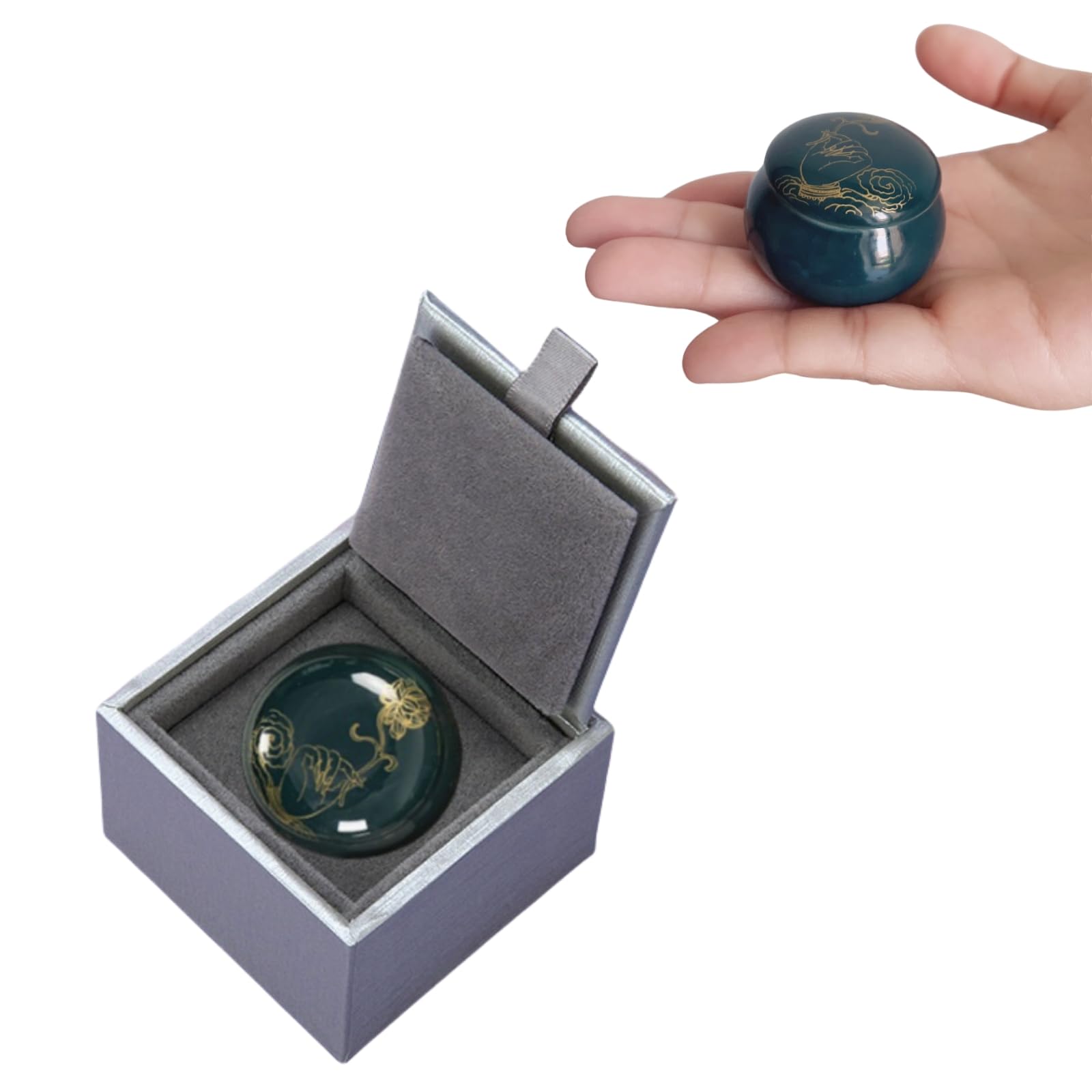 LSTCPGLAI Small Ceramic Urn for Human and Pet Ashes - Mini Funeral Urn with Premium Gift Box (4.5cm x 4.5cm x 3.2cm)