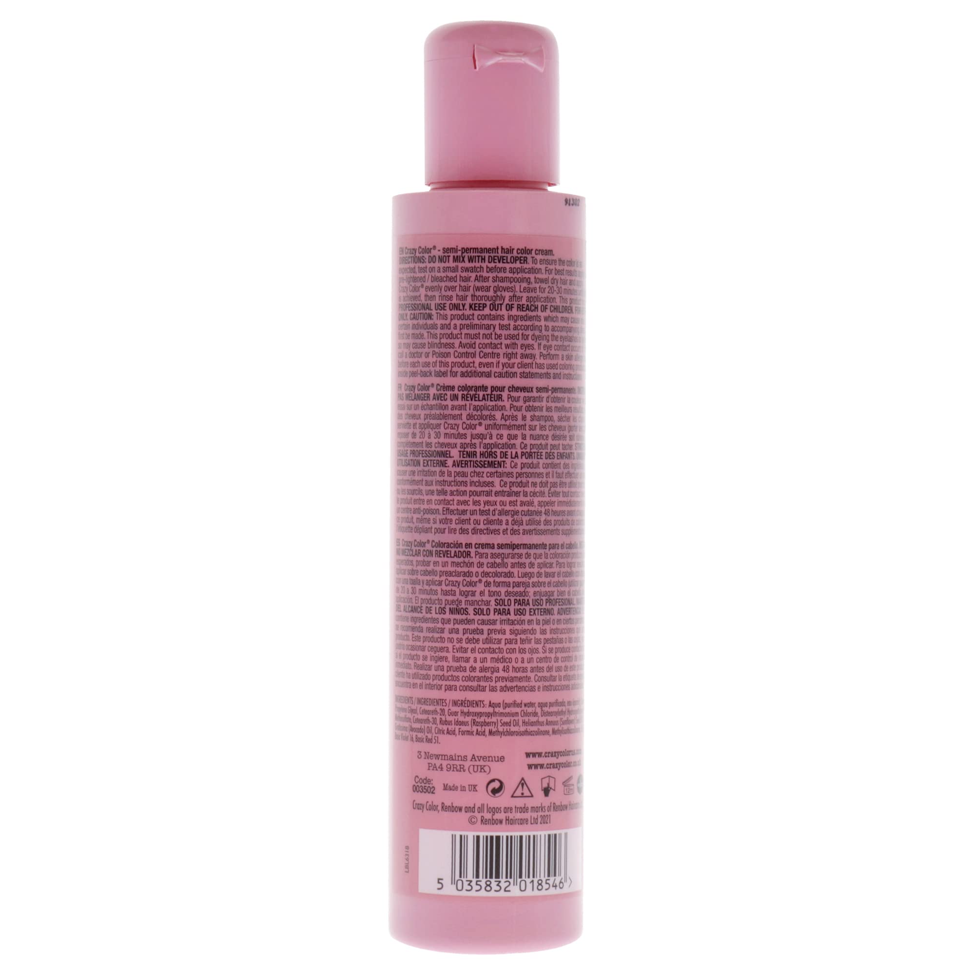 Crazy Color Crazy Color Salon Pro Semi Permanent Hair Color - 42 Pinkissimo Hair Color Women 5.07 oz