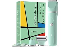 RAXMETRY Bikini Trimmer for Women - 3 in 1 IPX7 Waterproof Electric Razors for Women,Body Pubic Hair Electric Shaver for Womens & Facial Hair Remover,Rechargeable Wet/Dry for Body,Underarm,Leg(Mint Green)