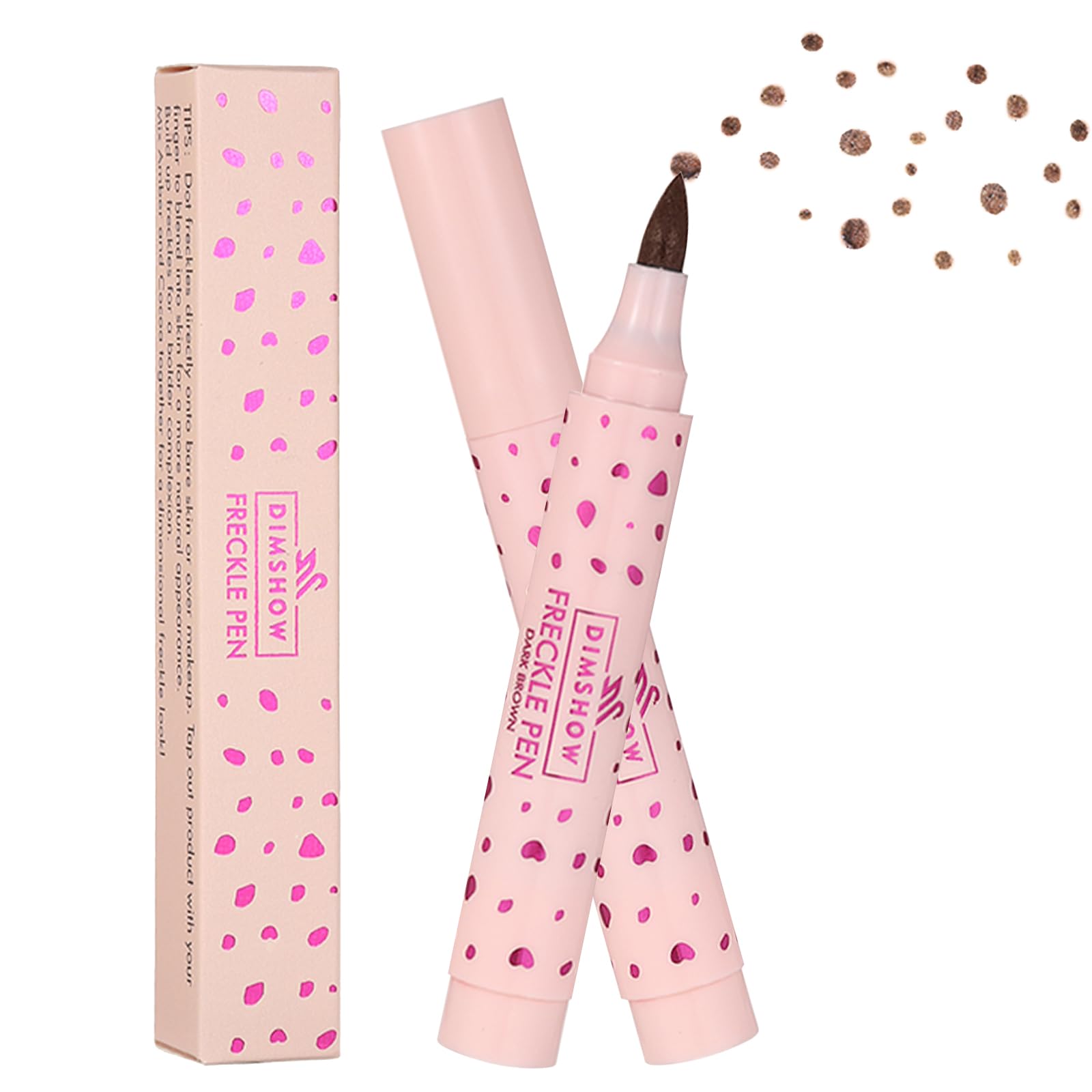 Erinde Freckle Pen Set, Light Brown Freckles Kit, Natural Lifelike Freckle Makeup Pen, Magic Face Freckle Soft Dot Pen, Quick Dry, Waterproof #2 Pack