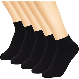 YOSENDE Womens Ankle Socks Cotton Short Socks Soft Comfortable Breathable Lightweight, 5 Pairs, Sizes 5-8 & 8-11