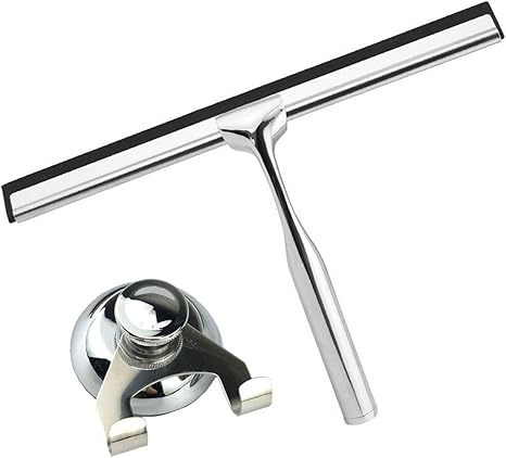 Pinzz Beste Edelstahl Griffe Duschwischer mit Saugfußhalter für