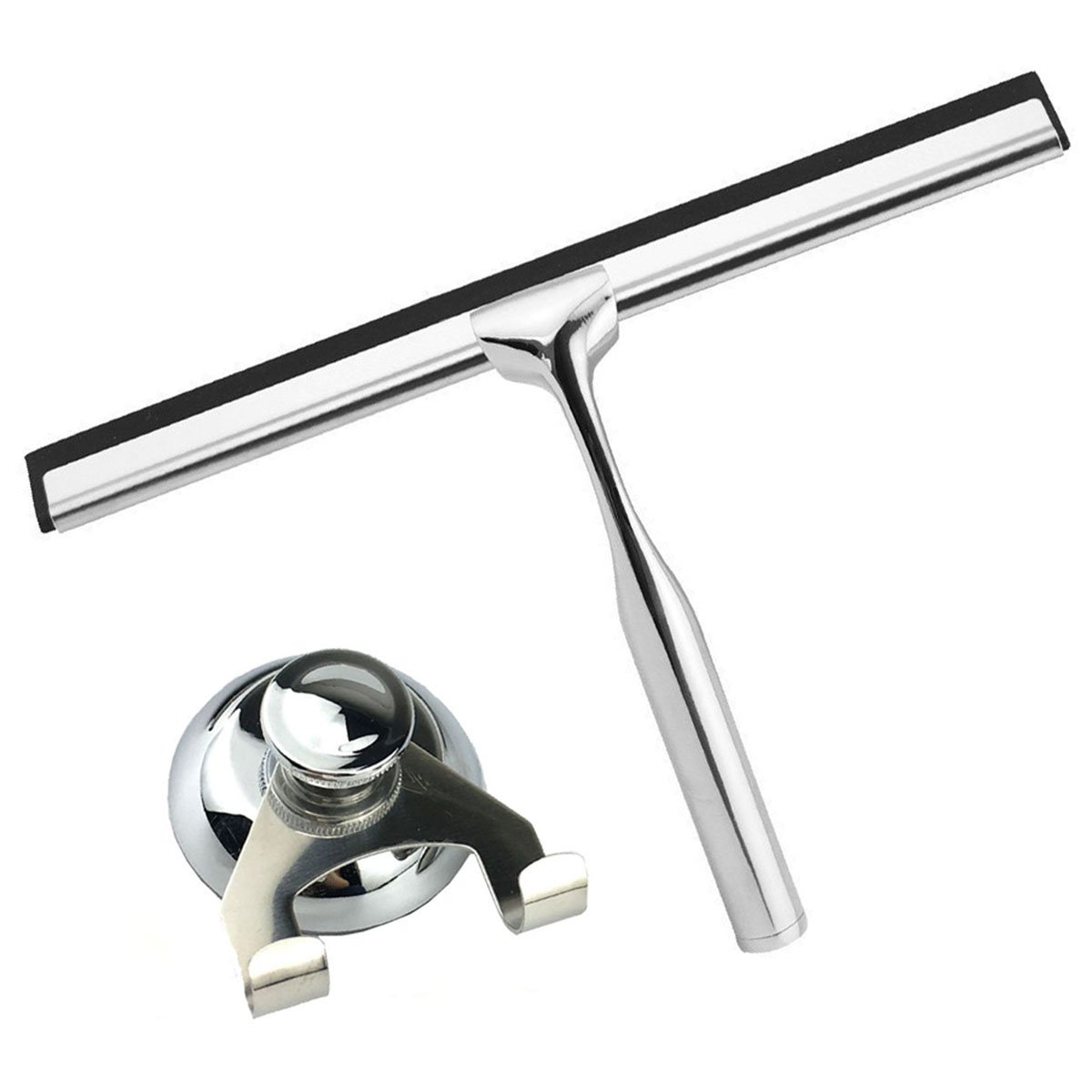 Pinzz Best Stainless Steel Grips Shower Squeegees with Suction Base
