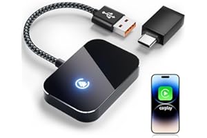 KPBOTL Wireless CarPlay Adapter for iPhone, 2025 Upgraded Convert Wired to Wireless Plug & Play CarPlay Dongle with USB-C, Non-Delay Mini CarPlays Wireles Adapter for iPhone iOS 10+ & Car Since 2016 (Black)