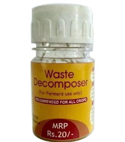 Organic Waste Decomposer 30mg per Bottle (30 mg x 10 Bottles) Pack of 10 Bottles Manufactured Under License from NCOF, Govt of India. Price Includes Taxes & Packing.