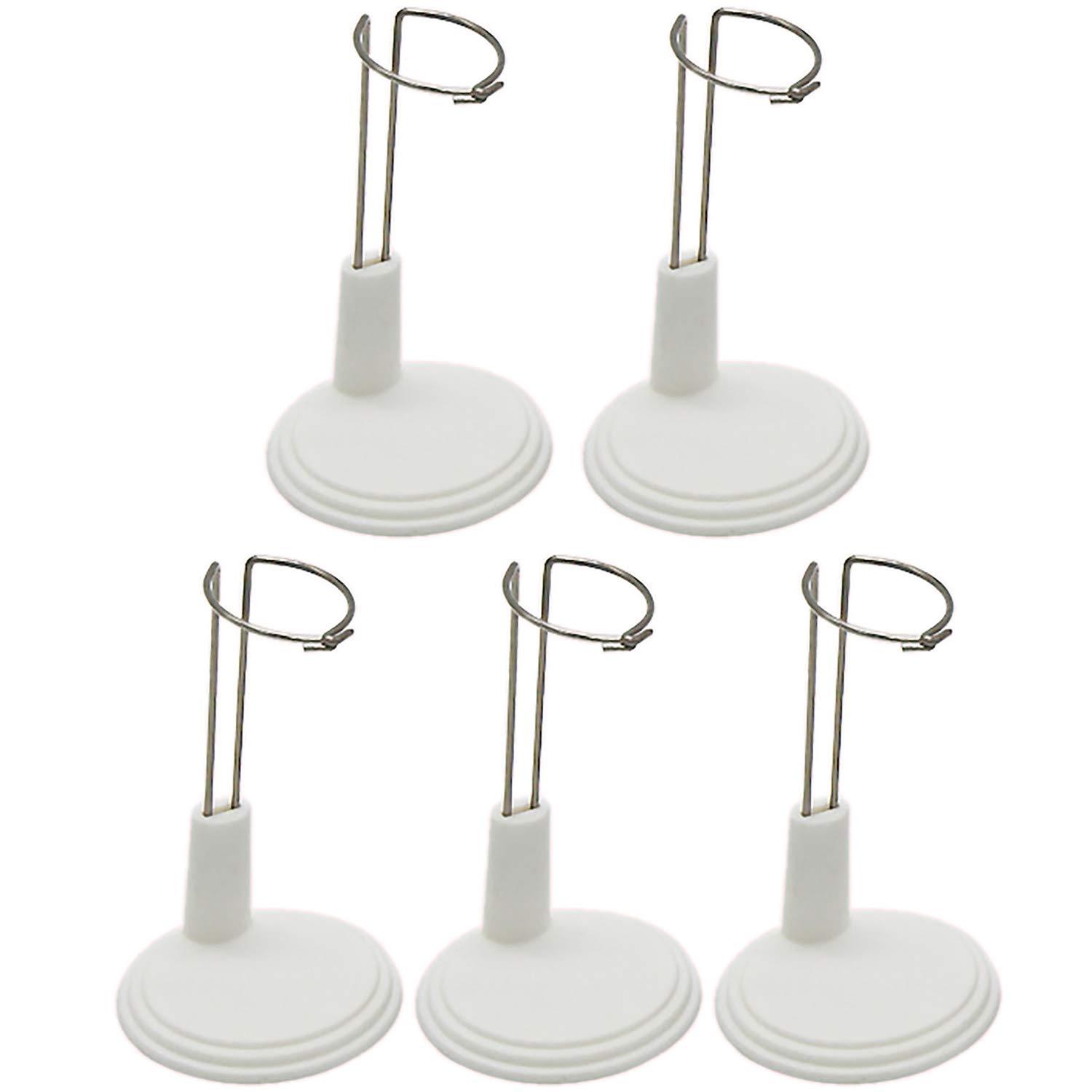 POFET 5pcs White Adjustable Stand for 4-6 Inch American and Baby Doll Display Holder — image 1