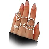 YOOESTORES82 Chunky Gold Stackable Rings Set for Women Trendy Stackable Knuckle Rings Dainty Thick Dome Midi Ring Punk Jewelry Gifts