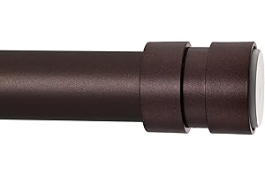 BRIOFOX Tension Curtain Rod Adjustable 32 to 78 inch - Spring Tension Shower Curtain Rod for Window or Bathroom No Drilling Non Slip, Matte Bronze