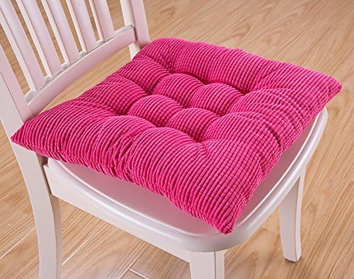 Comfortable & Soft Seat Cushions Kitchen Dining Chair Pad with Ties (Large, Rose)