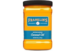 FRANKLIN'S GOURMET POPCORN Franklin’s Gourmet Popcorn Butter Flavored Coconut Oil - 30 oz- Zero Trans Fat - Vegan & Gluten Free Movie Theater Popcorn Butter Oil