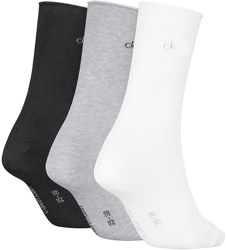 CK WOMEN SOCK 3P ROLLTOP