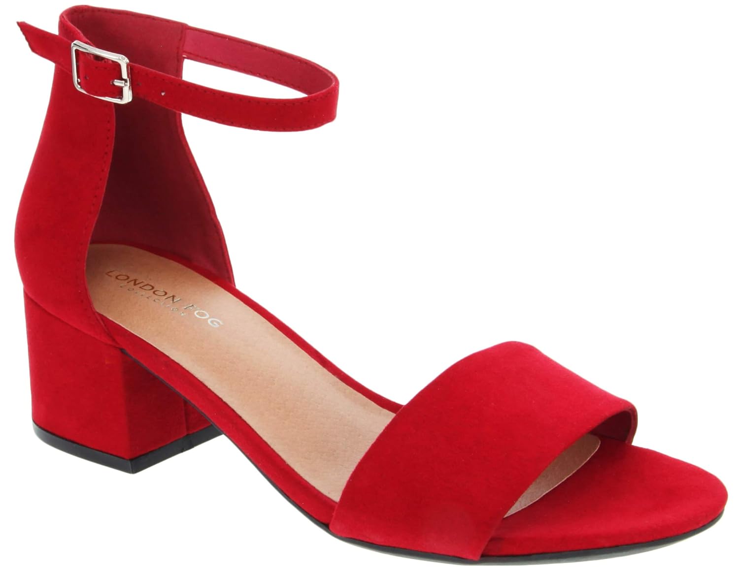 two piece block heel pump