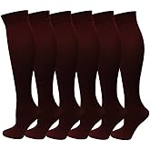 Different Touch 6 Pairs Pack Women Stretchy Spandex Trouser Socks Opaque Knee High