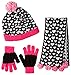 Toby & Company Big Girls' Heart Jacquard Hat, Gloves, and Scarf Three-Piece Set