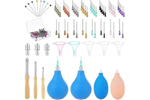 UEYGHEP 151 Pcs Supplies Ceramic Applicator 3 Ounce Slip Trailer Bottle and 8 Sizes Needle-Tip for Pottery