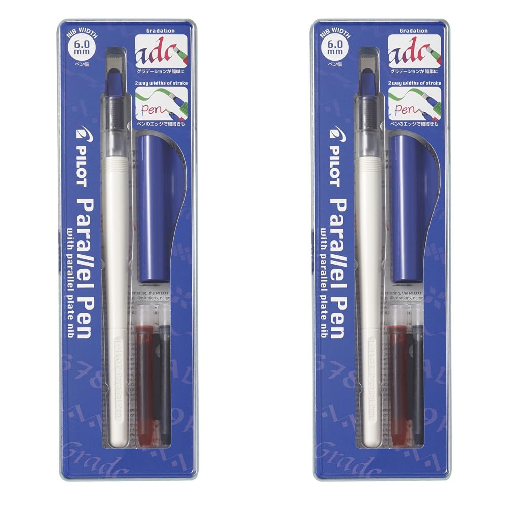 Pilot FP3-60 Parallel 6.0mm Pen (Pack of 2), blue