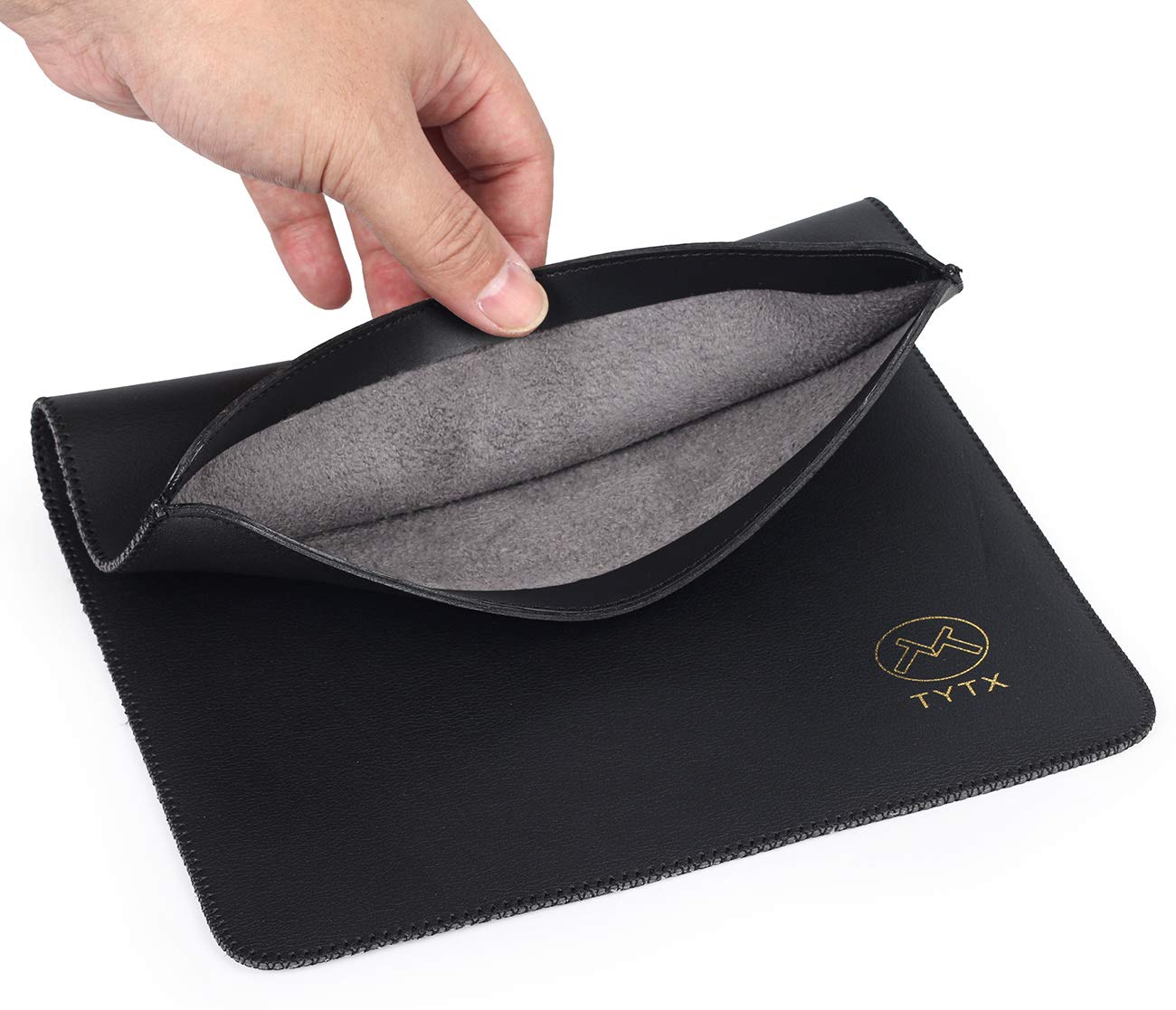 TYTX Leather Laptop Sleeve 13 Inch MacBook Air/Pro Protective Cover Case Fits Model A1932/A1989/A1708/A1706 (13 inch New MacBook, Black)