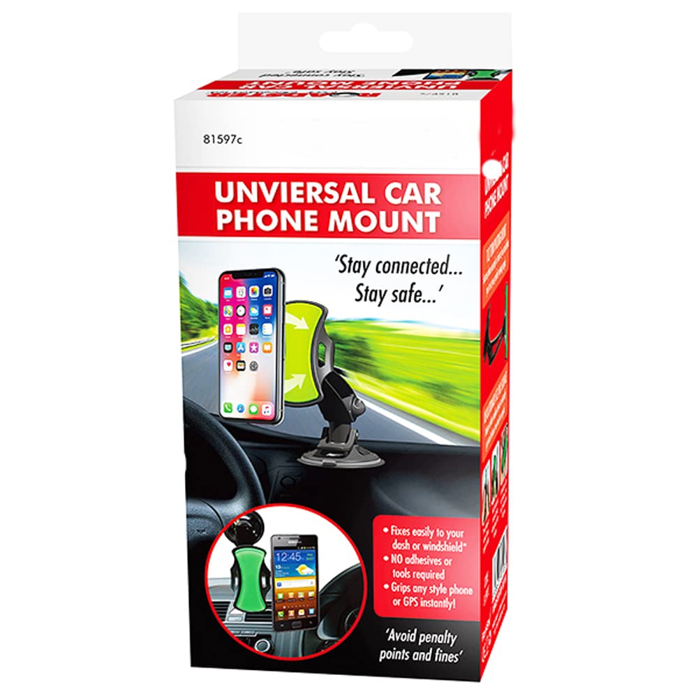 Zale Yardley Car Phone Holder, Universal Mobile Phone Mount, Dashboard Suction Cup, Strong Suction Cup, Compatible with all Mobiles