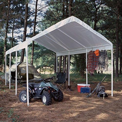 Replacement Canopy White 12 x 20 Carport Cover Frame