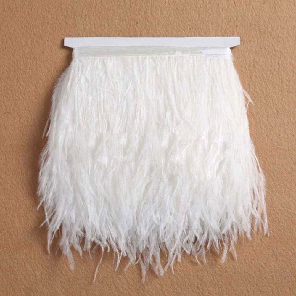 36 Colours Ostrich Feather Fringe Trim Fluffy Ostrich Plumes for Millinery Fascinator Craft Dress Making Pack of 1 Meter