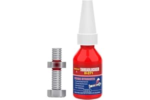 GNEOCO ThreadLocker Red, Thread Lock High Strength Lock Tight for Nuts, Bolts, Fasteners and Metals, Anaerobic Curing Metal Glue to Prevent Loosening and Corrosion (H271-10ml)