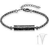 constantlife Cremation Bracelet for Ashes for Women Stainless Steel Sunflower Cylinder Urn Adjustable Link Bangle Memorial Jewelry Loved Ones Ashes Holder Keepsake