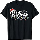 Christmas Shirt - Believe Santa Claus Believe Christmas Kids T-Shirt