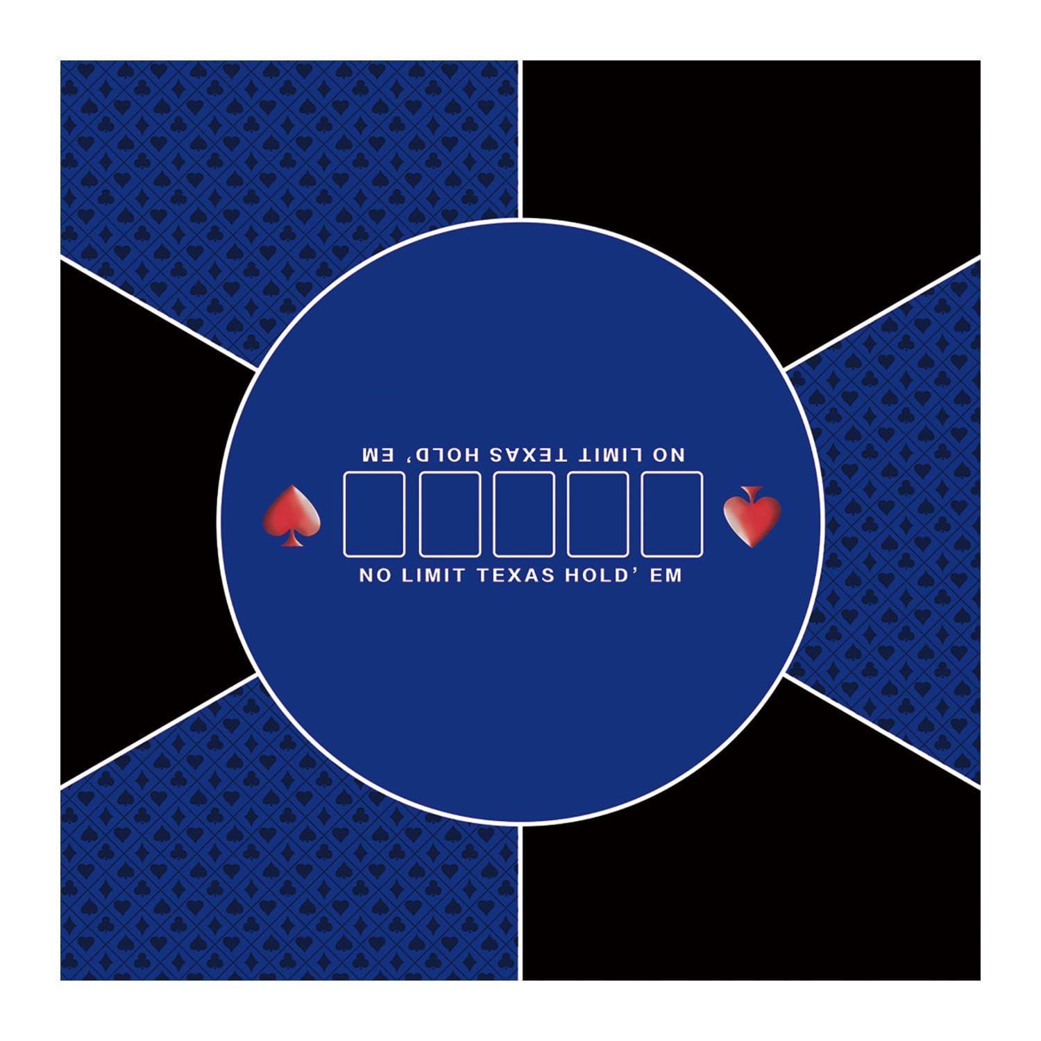 LaiEr 60/80/100/120/140/160cm Square Poker Mat Texas Hold'em Poker Rubber Mat Poker Topper for Tables Folding Portable Poker Table Top Layoutw for Poker Games Blackjack Casino(140 * 140cm Blue) — image 1