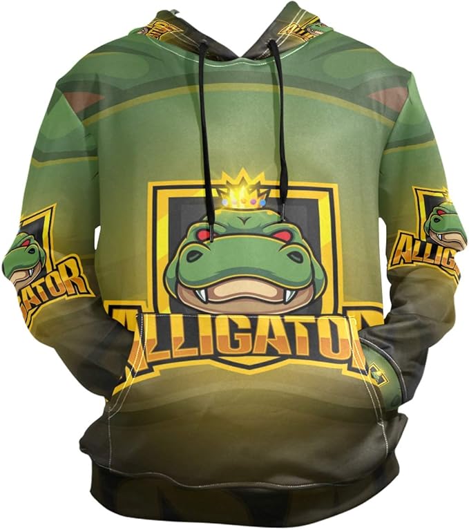 FVFV Cute King Alligator Crocodile Hoodie Sweatshirt for Boys Girls