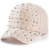 Gudessly Adjustable Breathable Rhinestone Baseball Cap for Women Bling Sequins Casual Sports Cap