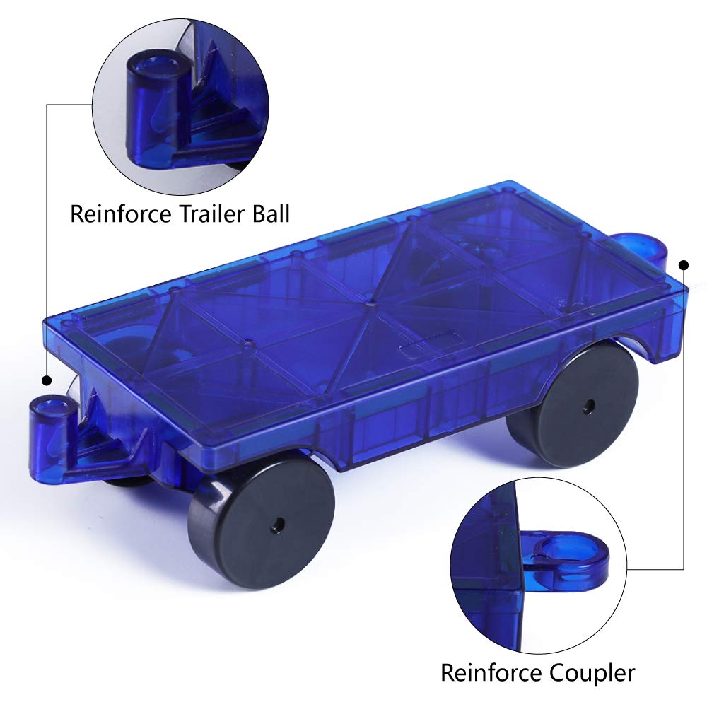 Jasonwell Magnetic Car Truck Wheels Magnetic Vehicles Set Ferris Wheel Kit Propeller Windmill Playset for Magnetic Tiles Magnet Toys 3D Building Blocks Accessories for Toddlers Boys Girls