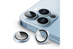JETech Camera Lens Protector for iPhone 13 Pro 6.1-Inch and iPhone 13 Pro Max 6.7-Inch, 9H Tempered Glass Metal Individual Ri