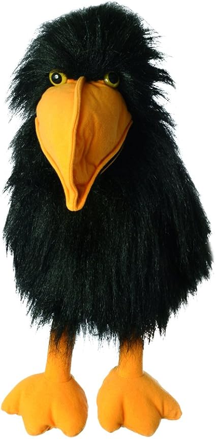 Large Birds Crow Hand Puppet, 16 inches 