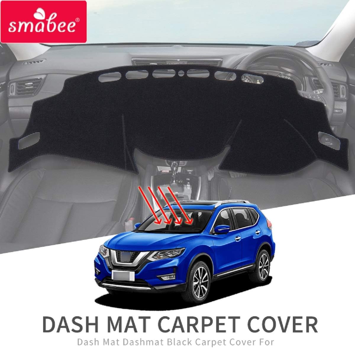 SMABEE Dashboard Cover Mat, DashMat for Nissan Rogue 2016~2019 SL SV Anti-Slip Dash Board Cover Sunshade Mat Carpet Accessories