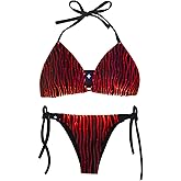 lumisonata Lingerie Set for Women Light Up Bikini Bra and Panty Led Sexy Strappy Underwear Glow in The Dark 7 Colors Swimsuit Luminous Two Piece Nightwear for Party(Black)