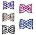 LOVEF 5pcs New Stretch Flower Bow Glass Bead Hair Head Comb Cuff Double Clip Good Gift